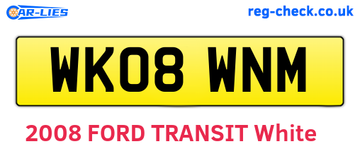 WK08WNM are the vehicle registration plates.