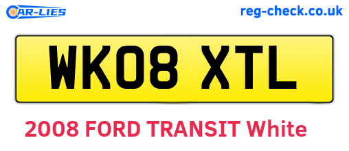 WK08XTL are the vehicle registration plates.