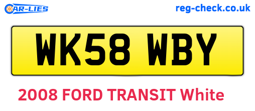 WK58WBY are the vehicle registration plates.