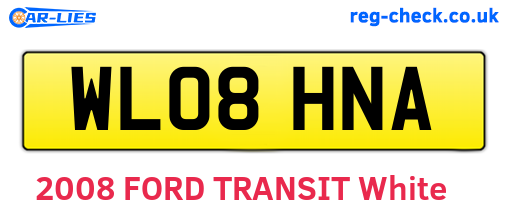 WL08HNA are the vehicle registration plates.