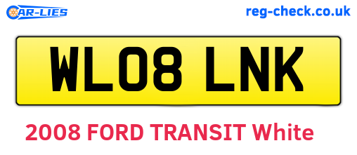 WL08LNK are the vehicle registration plates.