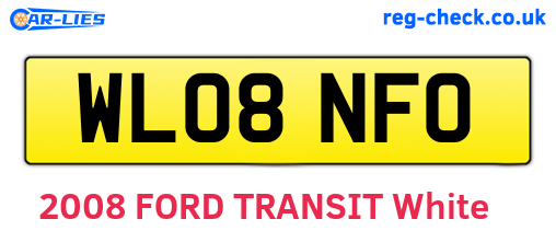 WL08NFO are the vehicle registration plates.