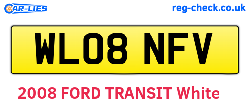 WL08NFV are the vehicle registration plates.