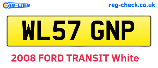 WL57GNP are the vehicle registration plates.