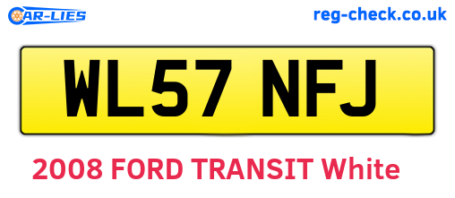 WL57NFJ are the vehicle registration plates.