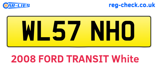 WL57NHO are the vehicle registration plates.