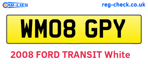 WM08GPY are the vehicle registration plates.