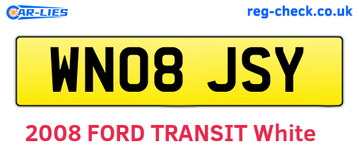 WN08JSY are the vehicle registration plates.