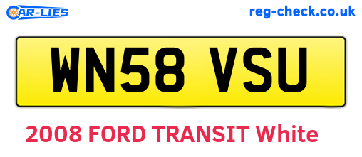 WN58VSU are the vehicle registration plates.
