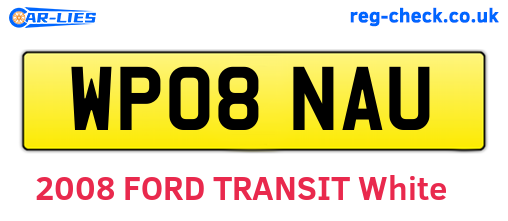 WP08NAU are the vehicle registration plates.