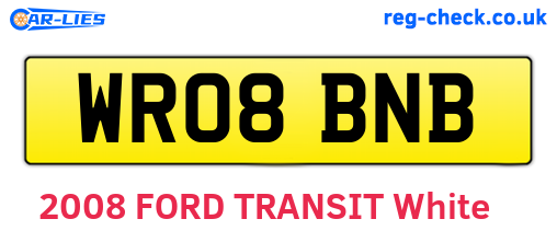 WR08BNB are the vehicle registration plates.