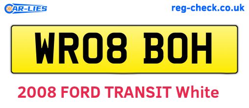 WR08BOH are the vehicle registration plates.