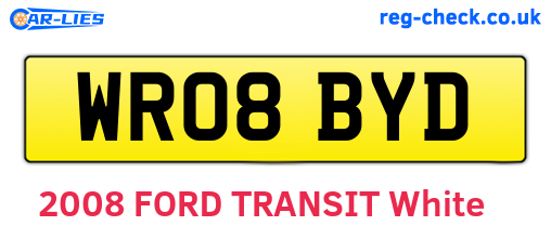 WR08BYD are the vehicle registration plates.