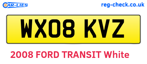 WX08KVZ are the vehicle registration plates.