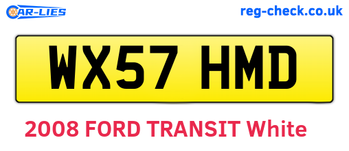 WX57HMD are the vehicle registration plates.