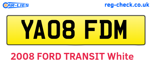 YA08FDM are the vehicle registration plates.