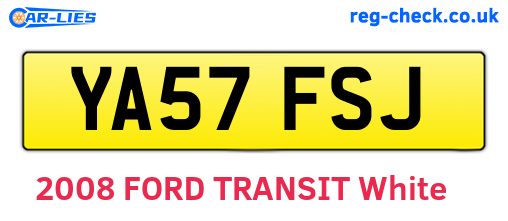 YA57FSJ are the vehicle registration plates.