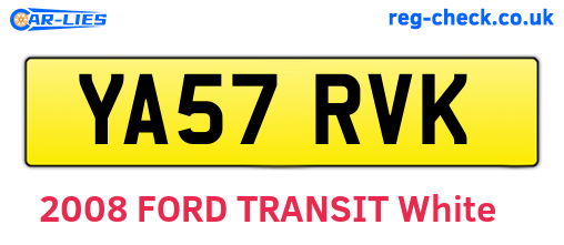 YA57RVK are the vehicle registration plates.