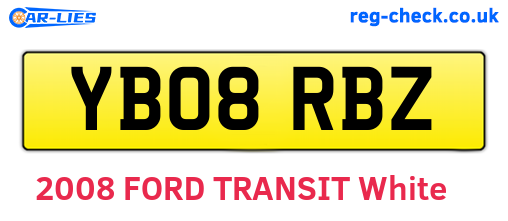 YB08RBZ are the vehicle registration plates.