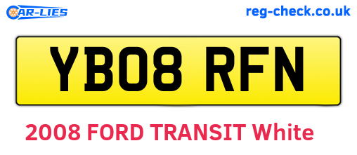 YB08RFN are the vehicle registration plates.