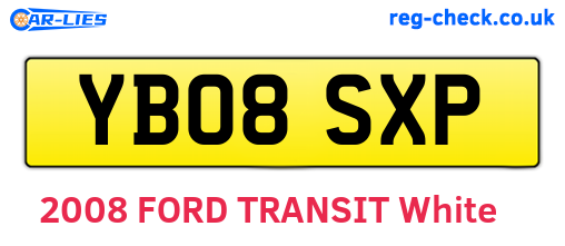 YB08SXP are the vehicle registration plates.