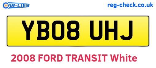 YB08UHJ are the vehicle registration plates.