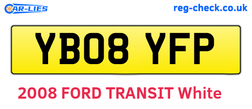 YB08YFP are the vehicle registration plates.