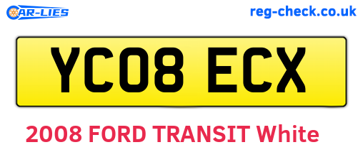 YC08ECX are the vehicle registration plates.