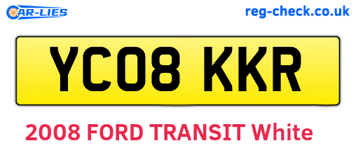 YC08KKR are the vehicle registration plates.