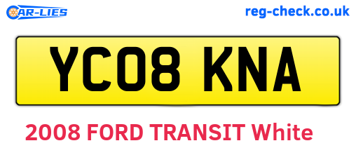 YC08KNA are the vehicle registration plates.