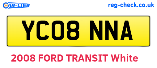 YC08NNA are the vehicle registration plates.
