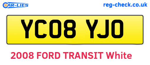 YC08YJO are the vehicle registration plates.