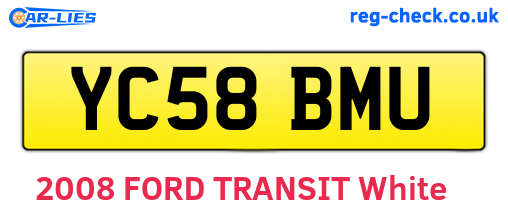 YC58BMU are the vehicle registration plates.