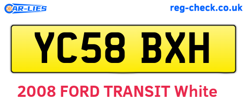 YC58BXH are the vehicle registration plates.