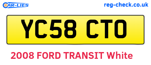 YC58CTO are the vehicle registration plates.