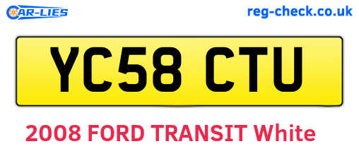 YC58CTU are the vehicle registration plates.