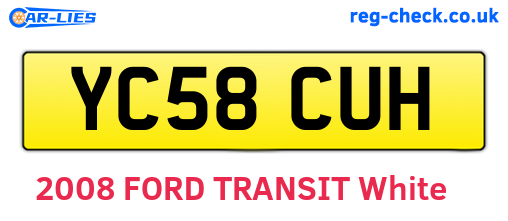 YC58CUH are the vehicle registration plates.