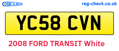 YC58CVN are the vehicle registration plates.