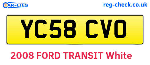 YC58CVO are the vehicle registration plates.