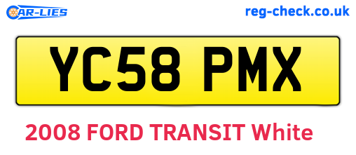 YC58PMX are the vehicle registration plates.