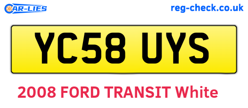 YC58UYS are the vehicle registration plates.