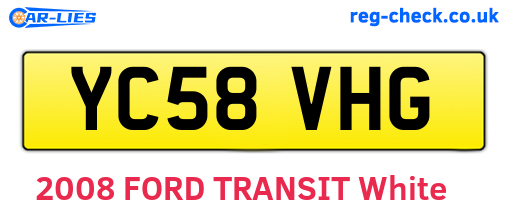 YC58VHG are the vehicle registration plates.