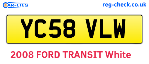 YC58VLW are the vehicle registration plates.