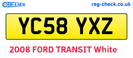 YC58YXZ are the vehicle registration plates.