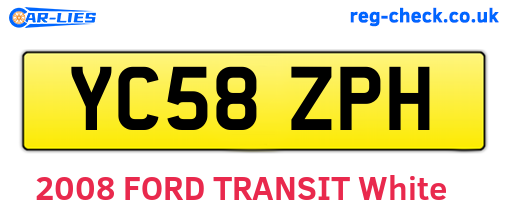 YC58ZPH are the vehicle registration plates.