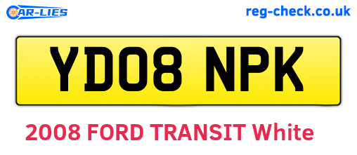 YD08NPK are the vehicle registration plates.