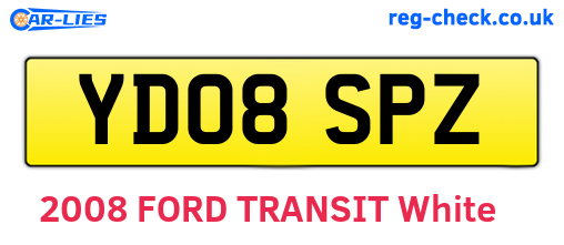 YD08SPZ are the vehicle registration plates.