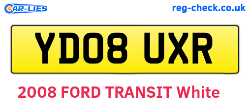 YD08UXR are the vehicle registration plates.