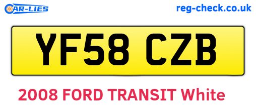 YF58CZB are the vehicle registration plates.