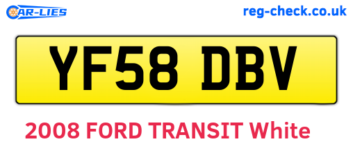 YF58DBV are the vehicle registration plates.